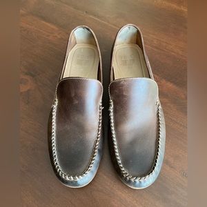 Frye & Co Mens 11.5 Lewis Venetian 3480142 Brown Leather Driving Loafers Shoes